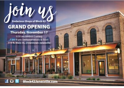 Block 42 Grand Opening Postcard and Wind